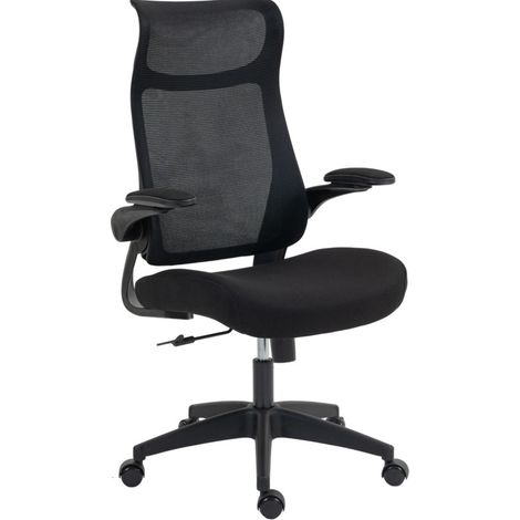 Sedia da ufficio ergonomica nera con schienale in rete, poggiatesta e braccioli 3D MODENUIT (1/4)