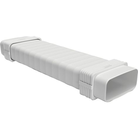 Optimairo N14103 Adapter flexibel, Lüftungssystem Luftführung Baumaßnahmen geräuscharm, energieeffizient, Kunststoff weiß 175 x 80 mm (1/3)