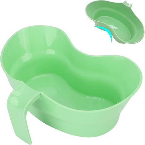 Bassin à vomissement en plastique gobelet à vomir de 900 ml bol en plastique seau vomir ouverture avec poignée suspendue pour patients âgés alités et nettoyage des dents (1/5)