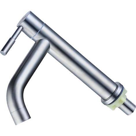 Mitigeur lavabo cascade, inox 304, argenté, pour salle d'eau (1/5)