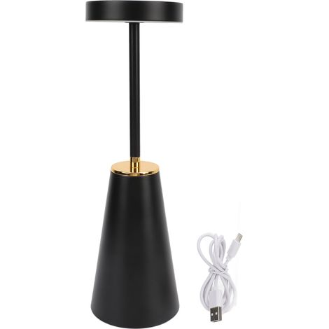Ortviai Lampe de Table Sans Fil Rechargeable, LED Dimmable à Toucher, Noir, 2000 mAh, 7-60 h d'Autonomie (1/5)