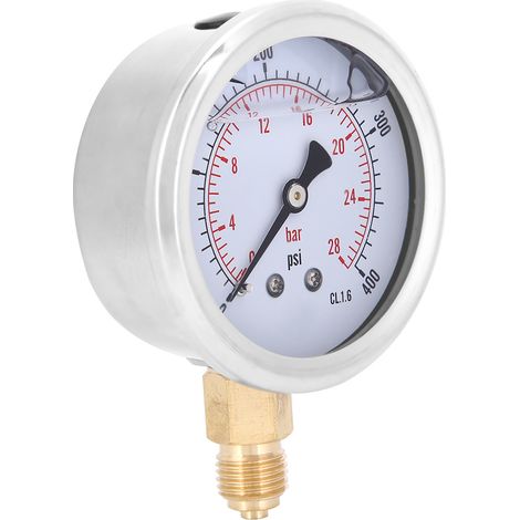 Manomètre radial à bain d'huile TSPGG60428bar 1/4BSP Y60 pour machines (1/5)
