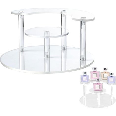Rangement Parfum, Organisateur Parfum, Présentoir en Acrylique, Etagere parfum, pour Cupcake Dessert Vernis à Ongles Épices Objets de Collection Figures Bijoux Gâteau Donuts(1 Pièces, Transparent) (1/5)