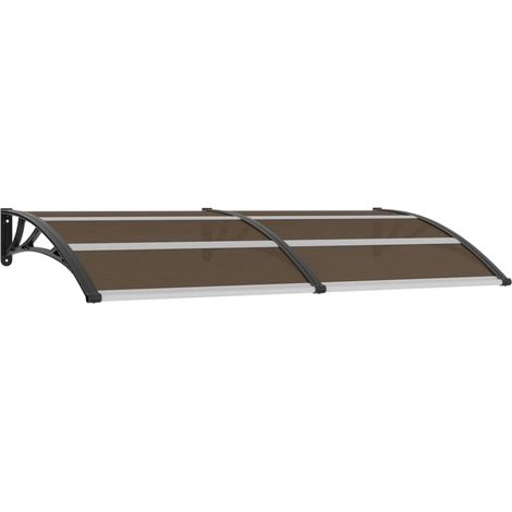 Auvent de porte, Marquise auvent de porte, Abri banne entrée protection Noir 200x100 cm PC LKOWF36628 (1/5)