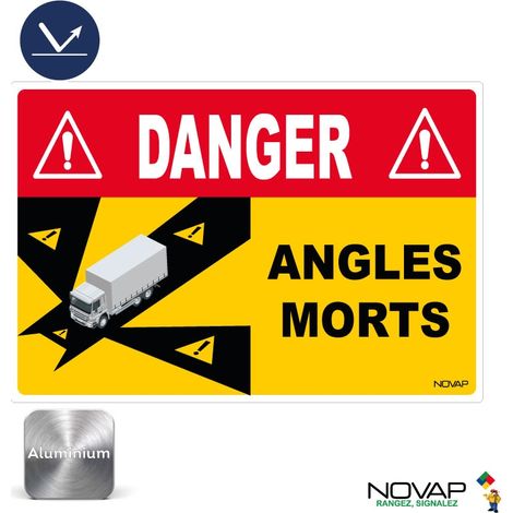 Panneau Angles morts pour camion - Rétroréfléchissant Classe 1 - Alu 250x170mm - 4016054 (1/2)