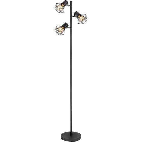 Globo - lámpara de pie - Priska - negro - metal - E27 - 54017-3S