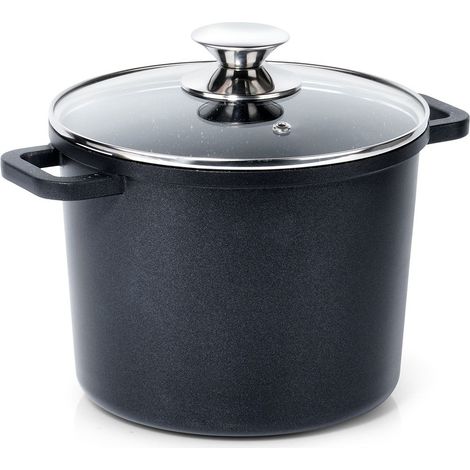 Vaso in granito con coperchio in vetro, alto, grande, 4,2 l (1/5)