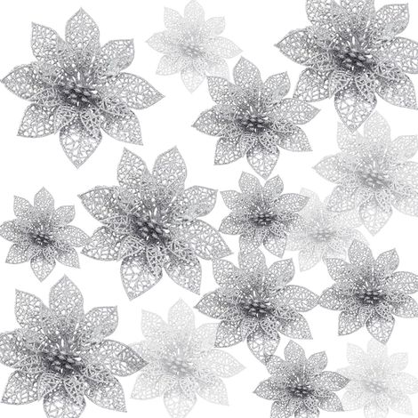 24 Pièces Fleur de Noel 3 Tailles Decoration Noel Sapin avec (1/5)
