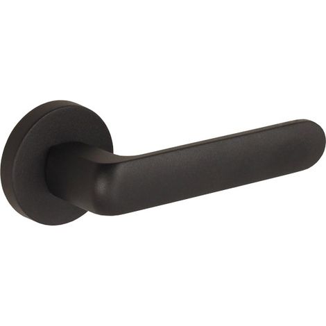 Maniglia per porta DH29, Organic, piastra rotonda, struttura nera (1/4)