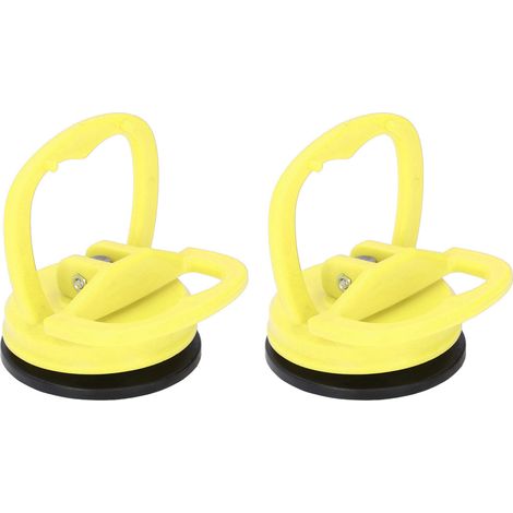 Set mit 2 gelben Saugnäpfen zur Dellenreparatur, starker Saugnapf für Glas und Fliesen, Plattentransport. (1/5)