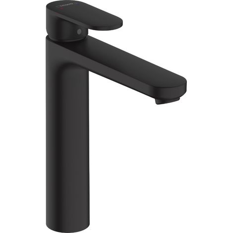 Hansgrohe Vernis Blend Waschtischmischer 190 mit Zugstange und Ablaufgarnitur aus Kunststoff, Mattschwarz (71552670)
