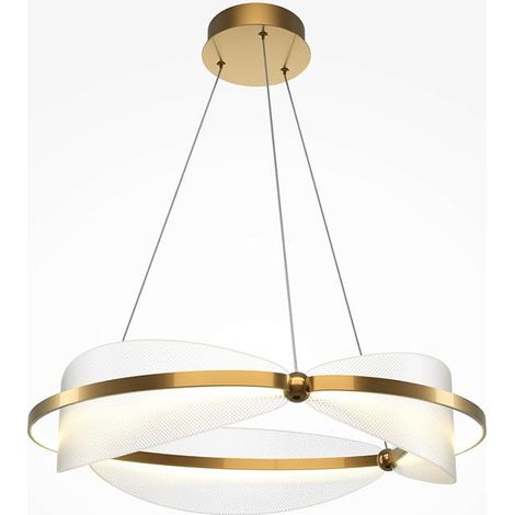 Suspension salon LED blanc & or - balance design AVA (1/4)