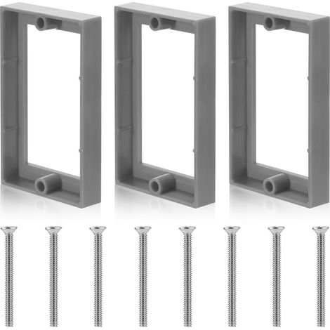 3pcs Rallonges de Prise Électrique, Rallonge de Boîte de Sortie de 1,3cm avec Vis Rallonge de Boîte Électrique à un Seul Groupe pour Interrupteurs de Prise Électrique de Boîte Électrique (1/5)