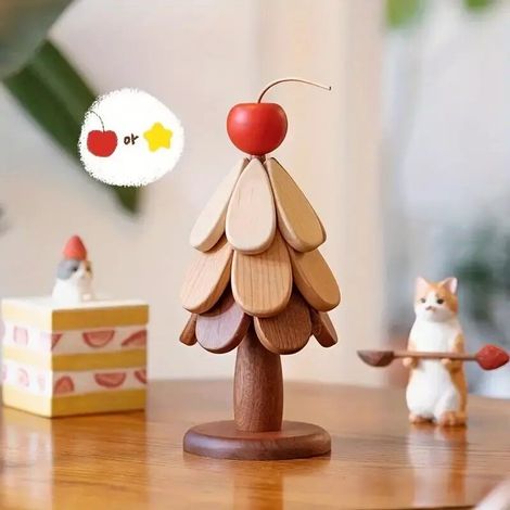 Sottobicchiere in legno pieghevole e resistente al calore a forma di albero di Natale - tovaglietta festiva con design ad albero rosso e bianco, ideale per la decorazione della casa e le celebrazioni 
