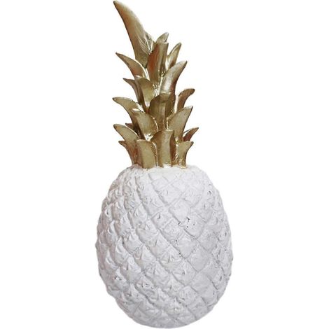 Sculpture d'ananas décorative de bureau, statuette en forme de fruit pour table, étagère, vitrine, cadeau de mariage-white S (1/5)