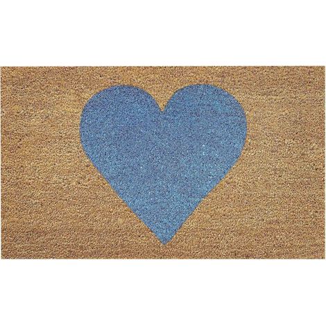 Tapis De Seuil - Tapis Anti-dérapant En Polyester - Pour Entrée Intérieure Ou Extérieure - Motif Cœur - 40 X 30 Cm - 1 Pièce (1/5)