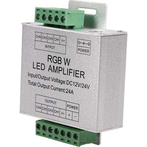 4-Kanal RGBW-Signalverstärker 24A DC12-24V für LED-Streifen, Aluminiumgehäuse