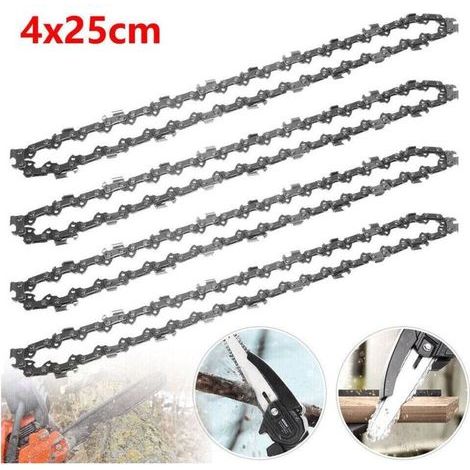 Lot de 4 chaînes de tronçonneuse 25 cm 40 maillons – Pas 3/8 – Épaisseur 1,1 mm – Pour bois dur et teck (1/5)