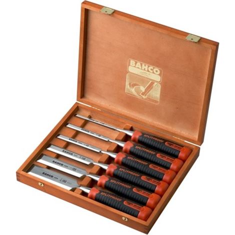 Bahco Set de cinceles acero inoxidable caja de madera