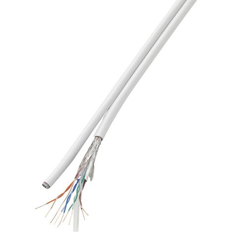 TRU COMPONENTS Duplex-Cavo di rete CAT 6 SF/UTP 4 x 2 x 0.196 mm² Bianco 50 m (1/2)