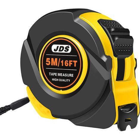 5M/16FT Professional Tape Measure with Locking Mechanism - Dual Scale (Inch/cm), 25mm Wide Shockproof Blade, Movable Hook & Belt Clip for Construction, Heavy Duty, Carpentry, DIY, Black & Yellow