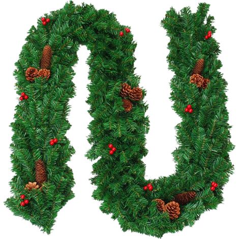 2,7 m lange LED-Lichterkette für Weihnachten – Türdekoration aus Rattan für Kamin, Fenster und Garten (1/5)