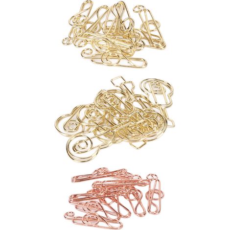Ces jolis marque-pages/trombones en métal antidérapants ont la forme de notes de guitare et conviennent aux documents, au papier à dessin, etc. (1/5)