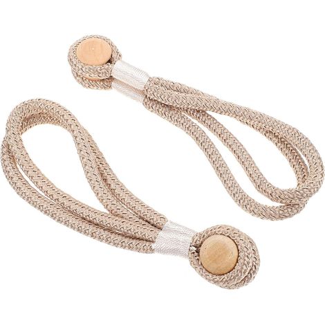 2 embrasses aimantées corde naturelle – style vintage, sans perçage (1/4)