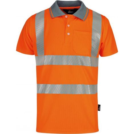Vizwell Herren Warnschutz Poloshirt VWPS3N Coolpass Gr. XS orange (1/2)