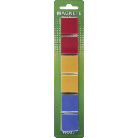 Vigo Magnete für Magnettafeln 5er Pack, bunt, quadratisch Magnettafeln