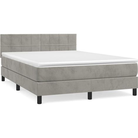 Maison Exclusive - Boxspringbett mit Matratze Hellgrau 140x190 cm