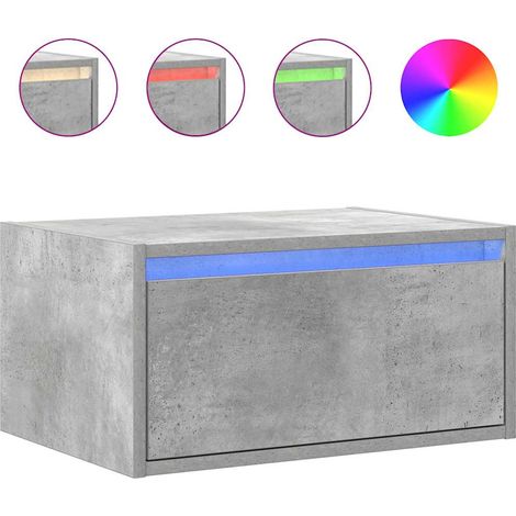 Maison Exclusive - Wand-Nachttisch mit LED-Leuchten Betongrau