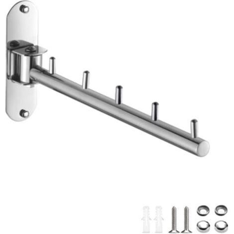 Porte Vetement Mural 1 Pièces Porte Cintre Mural Pliant Cintre Mural pour Vêtements Cintre à Vêtements en Acier Inoxydable avec Bras Pivotant Étendoir Mural Cintre à Vêtements Suspendu