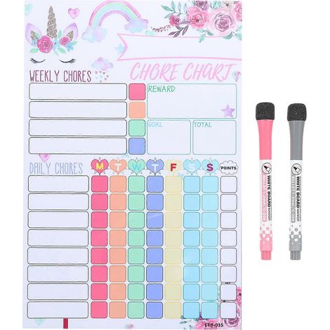 ensemble de tableau magnétique pour enfants, tableau des tâches ménagères réutilisable, accessoire pour enfants-30X20CM
