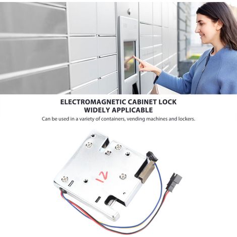 Serrure électrique à solénoïde 12V avec détecteur et loquet pour cabinet, porte et tiroir (1/5)