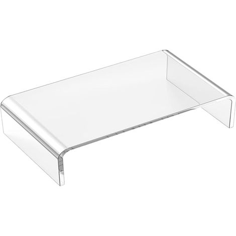 Support Petit Format Écran pour Transparent Épais en Acrylique  Rehausseur de Moniteur, pour Bureau et Maison, Finition Claire, Style Discret (1/5)