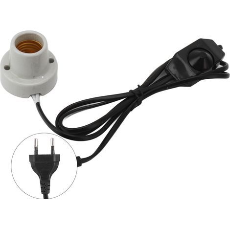 Ceramic heat lamp holder for reptiles, professional E27 socket, light fixture for turtles and lizards, 250V EU plug (1/5)