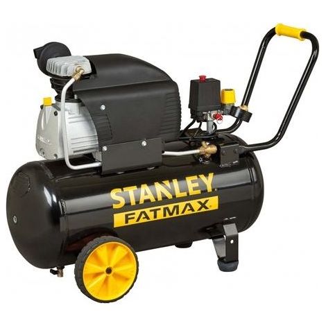 50L Stanley Fatmax D251/10/50S compressore orizzontale ad olio, 2,5HP, pressione 10 bar, alta efficienza, ideale per officine e impieghi gravosi, colore nero