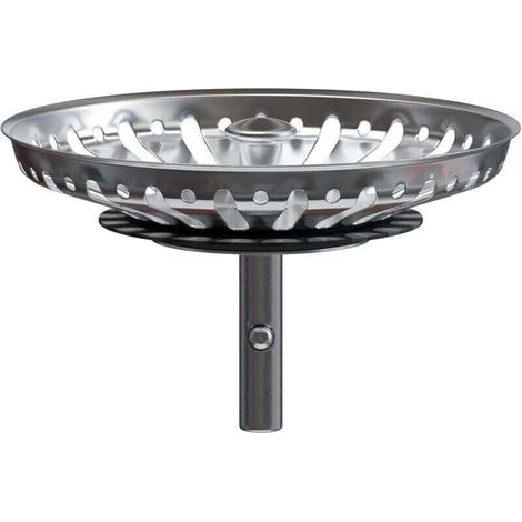 Cestello di scarico per lavello da cucina da 80 mm - Filtro universale in acciaio inossidabile, tappo a scomparsa, perni da 32 mm (1/4)