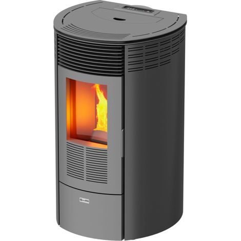 stufa a pellet canadian stove "columbia 12" grigio 8,7 kw