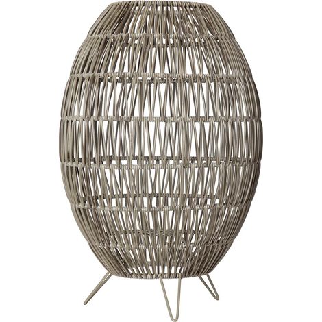 Star Trading Abat-jour Tilleul, Abat-jour sur pied, rotin, beige, E27, extérieur, 46 cm