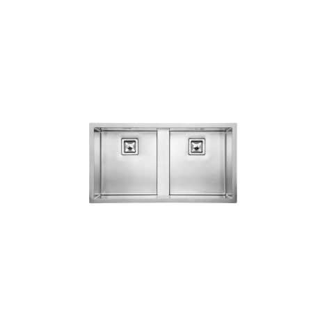 Lavello CALYPSO F3" 2 vasche ACCIAIO INOX incasso SOTTOTOP 94X51 prof. 19 (1/5)