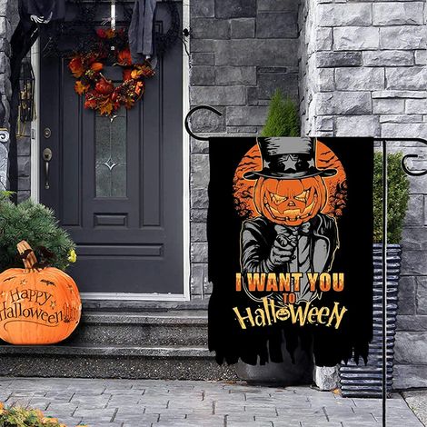 4 morceaux de drapeaux d'Halloween, drapeaux d'Halloween, drapeaux décoratifs d'élément de thème d'horreur d'Halloween, drapeaux de cour, drapeaux de jardin (30 × 45 CM) (1/4)