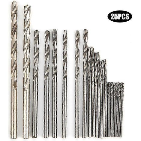 Kit de 25 forets en alliage d'aluminium, accessoires de rechange pour perceuse manuelle. (1/3)