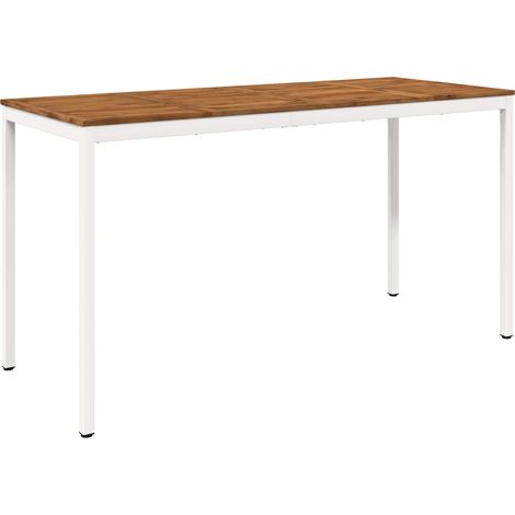 vidaXL Mesa de Bar para Jardín Natural y Blanco 196 x 80,5 x 105 cm (1/2)
