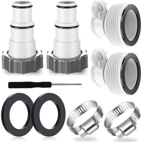 Swimming Pool Hose Adapter Set of 6, Hose Adapter for Swimming Pool, Hose Adapter for Pump, Connection for 32 and 38 mm Diameter Hose (1/5)