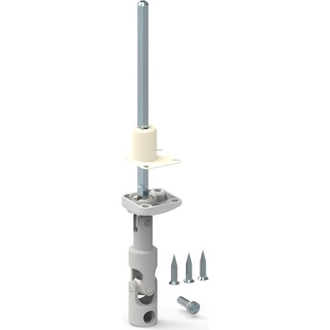 Slid'Up By Mantion – Sortie de caisson pour volet roulant 6P7 verticale – Tige en acier zingué 175 mm – Bloc-guide angulaire déporté pour volets type bloc-baie (1/2)