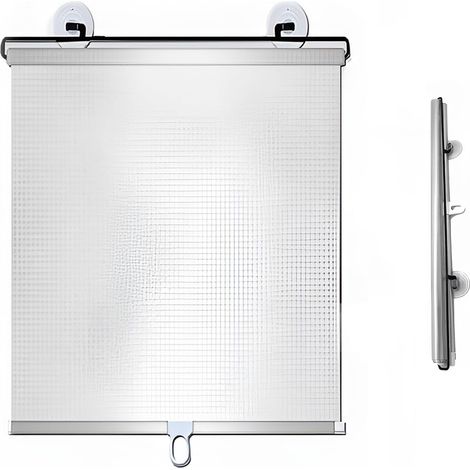 Store enrouleur à ventouse noir sans perçage 58 x 125 cm,store enrouleur pare-soleil, store enrouleur pare-soleil rétractable-argent (1/4)