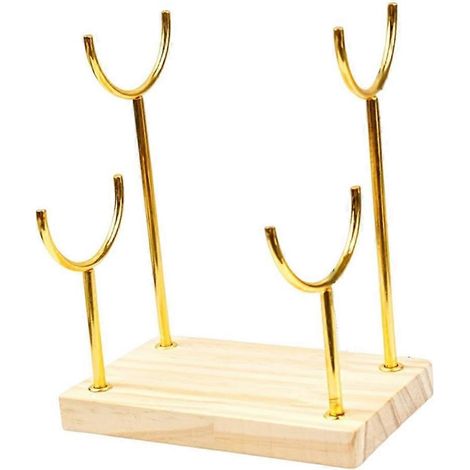 Armbandständer, Schmuckorganizer, zweistöckiger Ständer, platzsparend, stabiler Holzsockel (1/5)