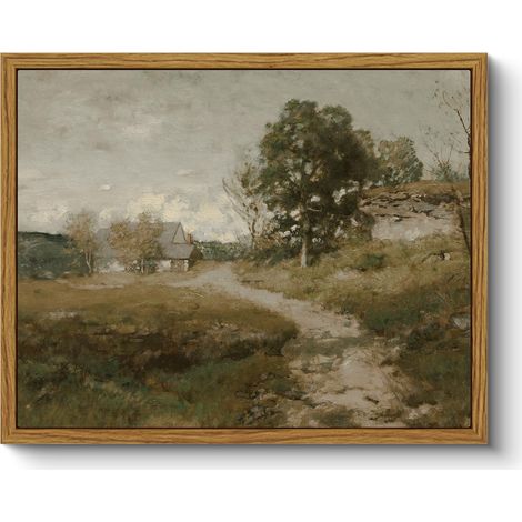 Impression sur toile avec cadre - Décoration murale vintage classique - Pour salon, chambre, salle de bain, cuisine, ferme - Décoration esthétique - Peinture de paysage - 20x25cm - Petit (1/5)